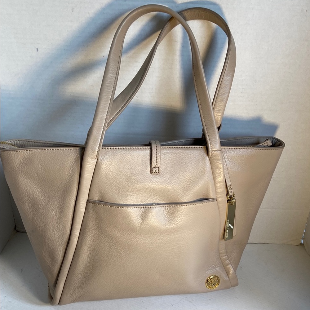 Vince Camuto Handbag Purse in 100% Leather Gold Details